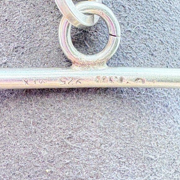 VTG Sterling Silver 925 Amethyst Round Link Bracelet Toggle Clasp Size 8" Length - Picture 8 of 12